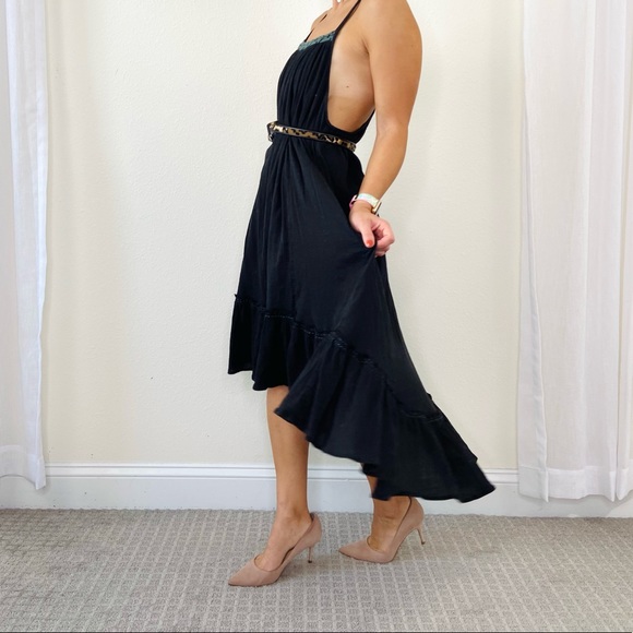 Free People Dresses & Skirts - Free People Black Midi Boho Dress